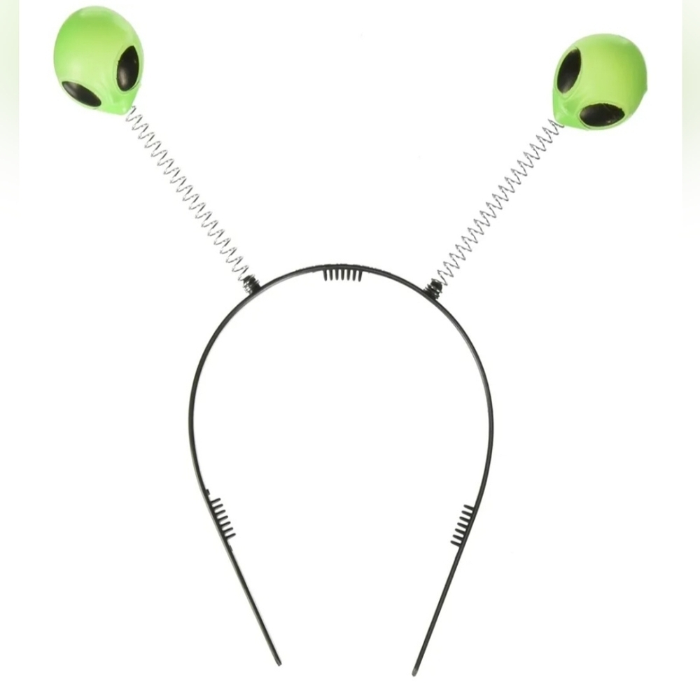 Alien Headbands with Green Antennae NWOT